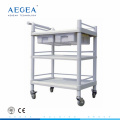 AG-UTB07 CE ISO plastic hospital utility ABS medical operating room trolley